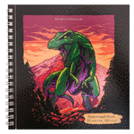 Скетчбук 160*160 мм., 20л. "Опасный динозавр" 100 г/м2, Проф-Пресс, гребень, ламинация, твин-лак, холодная фольга