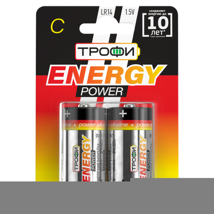 Батарейки Трофи LR14-2BL ENERGY POWER Alkaline