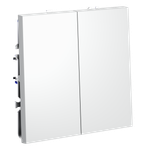 Перекрестный переключатель встраиваемый VOLTUM S70 двухклавишный 10А, (белый матовый)