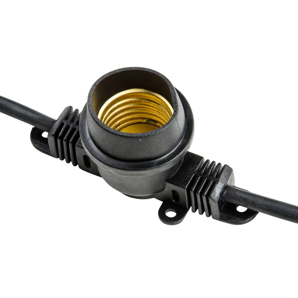 UDL-K121 10-E27-5M 5C IP65 BLACK BELT-LIGHT Гирлянда Белт-лайт. 5 м + 1.5м сетевой шнур. 10 патронов E27. шаг 50см. 5 заглушек. Чёрная. TM Uniel.