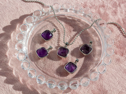 Подвеска Квадратная "Аметист", 13,5мм (уценка)