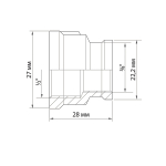 Муфта переходная 1/2'' - 3/8'' вн/вн VRT® никель