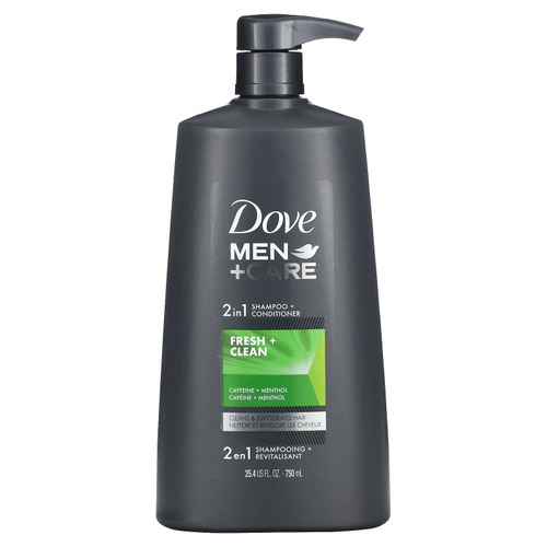 Dove, Men + Care, шампунь и кондиционер 2 в 1, Fresh & Clean, 750 мл (25,4 жидк. унц.)