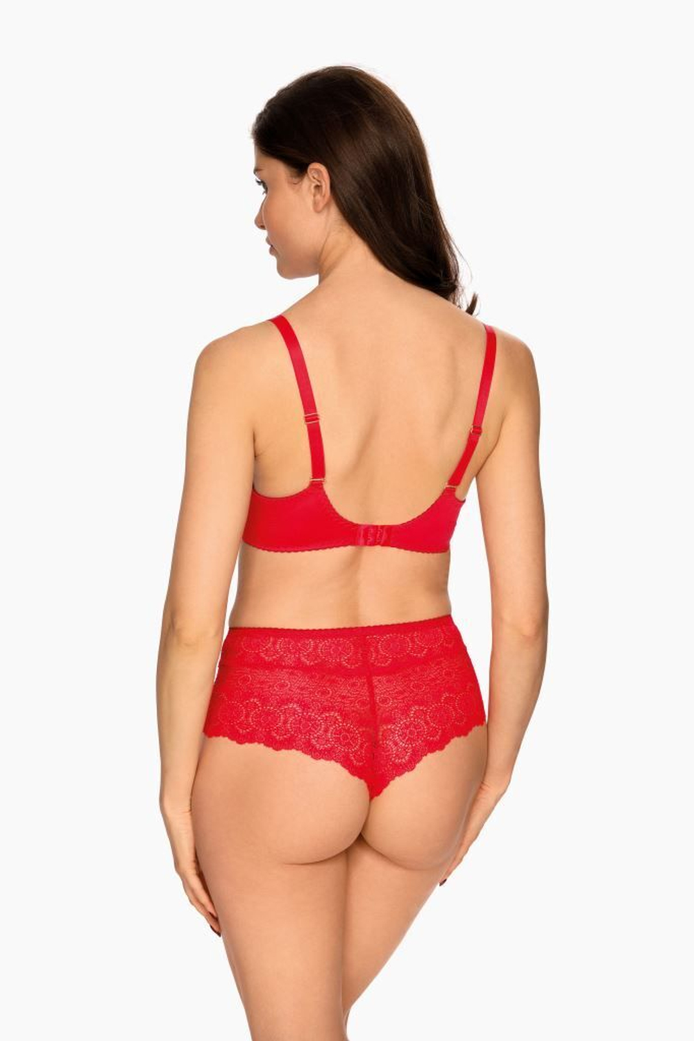 Высокие трусики-бразилиана с кружевом