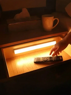 Беспроводной светодиодный светильник с датчиком движения на магнитном креплении, настенный, потолочный, 500 мм, лампа на аккумуляторе