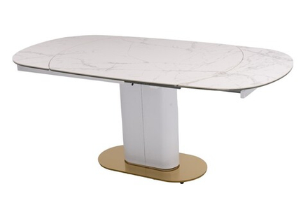 Стол обеденный Ist Casa раскладной Атриум-2, 140(30+30)х100х77 см, белая керамика