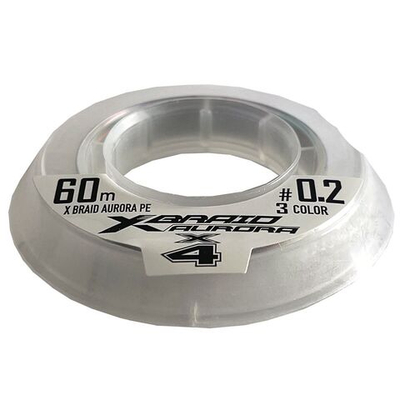 Шнур YGK X-Braid AURORA WAKASAGI PE X4 3colored 60m #0.15/0.069mm 2.5Lb/1.2kg