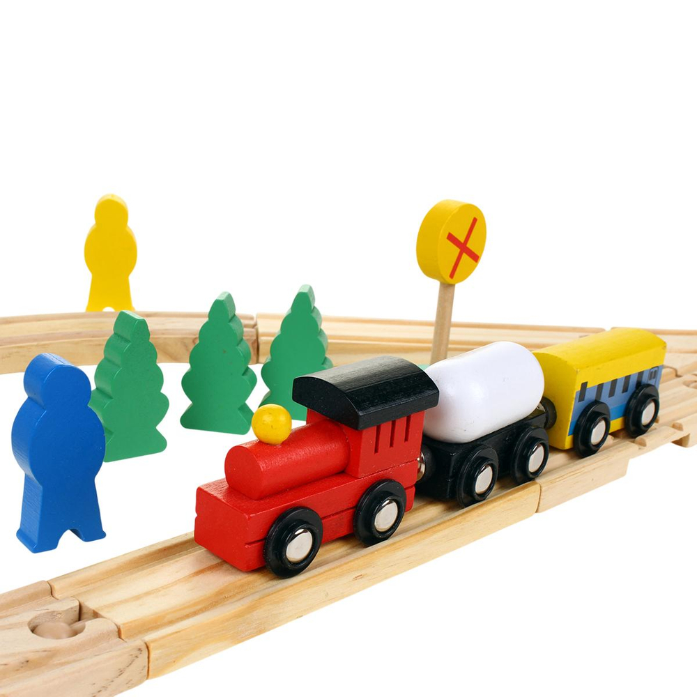 Развивающая игрушка Деревянная дорога 48 элементов, коробка C-41882