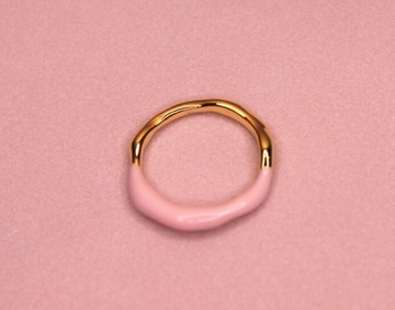 Кольцо на руку эмаль тонкое розовый 16,5 р-р