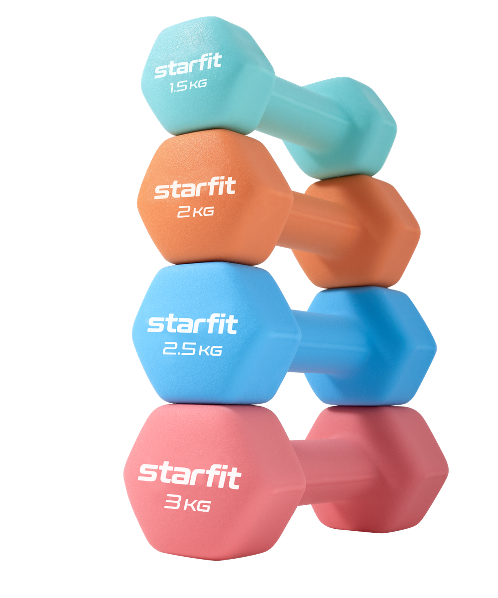 Гантель неопреновая DB-201 2 кг, оранжевый пастель