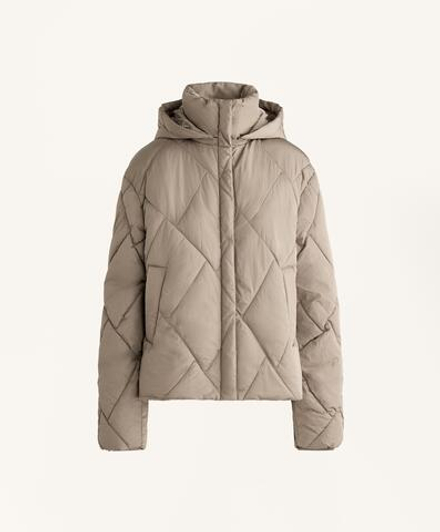 Oysho Водоотталкивающая утепленная куртка Primaloft®, темно-серый