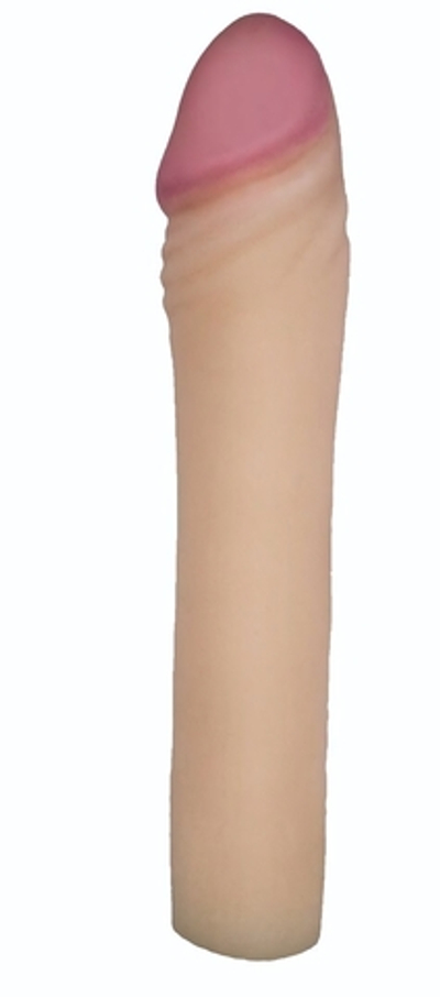 Телесная насадка-удлинитель из неоскин - 20 см. (Цвет: телесный)