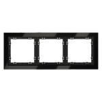 Рамка стеклянная VOLTUM S70 на 3 поста, (черный,стекло)