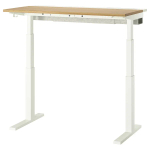 Письменный стол с регулировкой по высоте - IKEA MITTZON/МИТТЗОН ИКЕА, 120х60х62-126 см, белый/светло-коричневый