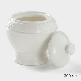 Набор сервировочный Magistro Rodos, 2 предмета: молочник 300 мл, сахарница 300 мл, фарфор, белый