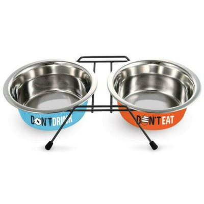 Миска металлическая на подставке "Water&Food", 2*0,4л, Triol