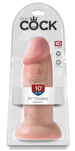Телесный фаллоимитатор King Cock 10 Chubby - 25 см. (Цвет: телесный)