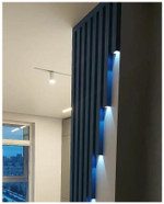 Рейки на стену с точечными светильниками из Сосны 40х40мм