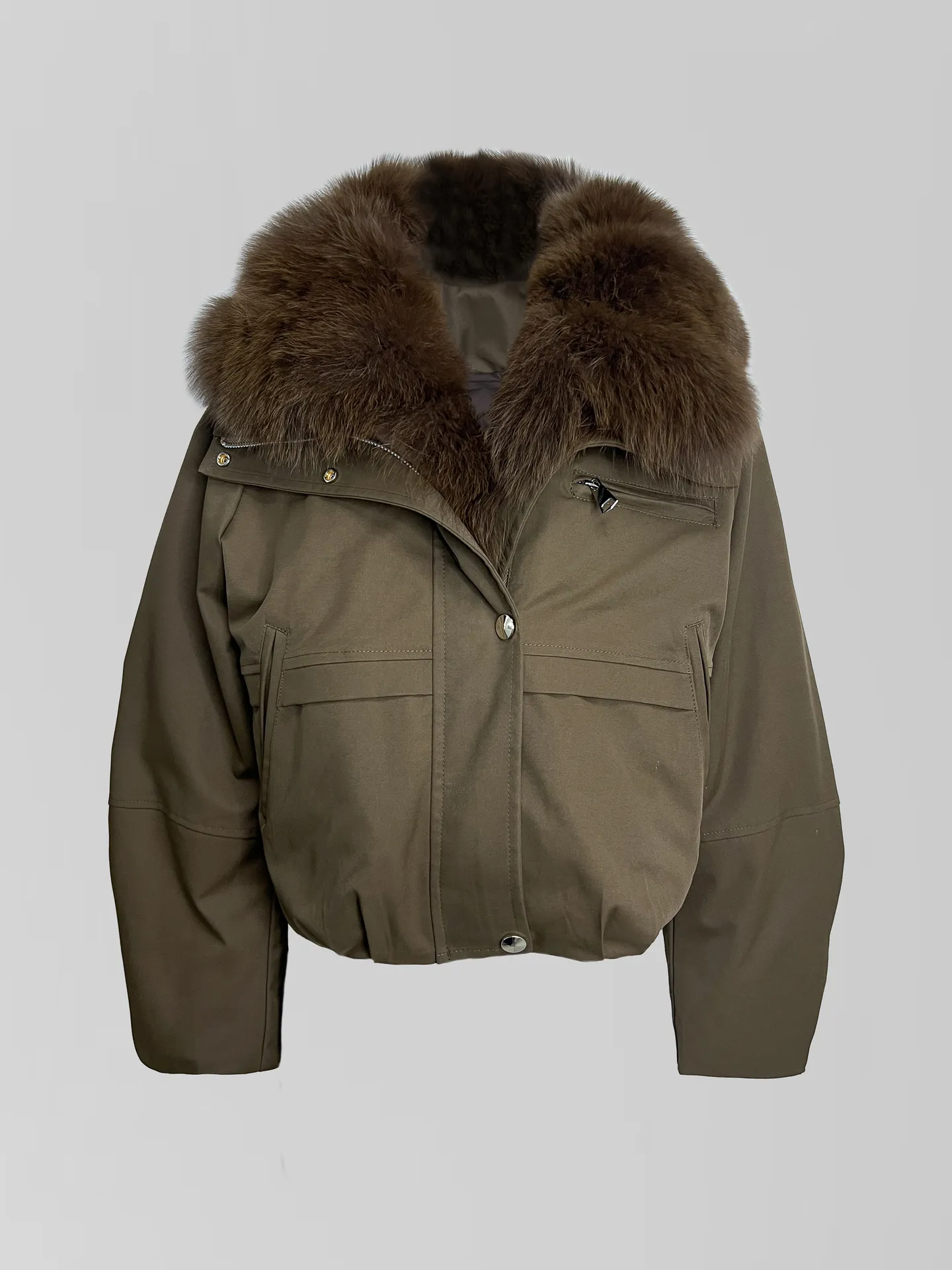 Куртка-парка 2532 укороченная со съемным воротником из меха