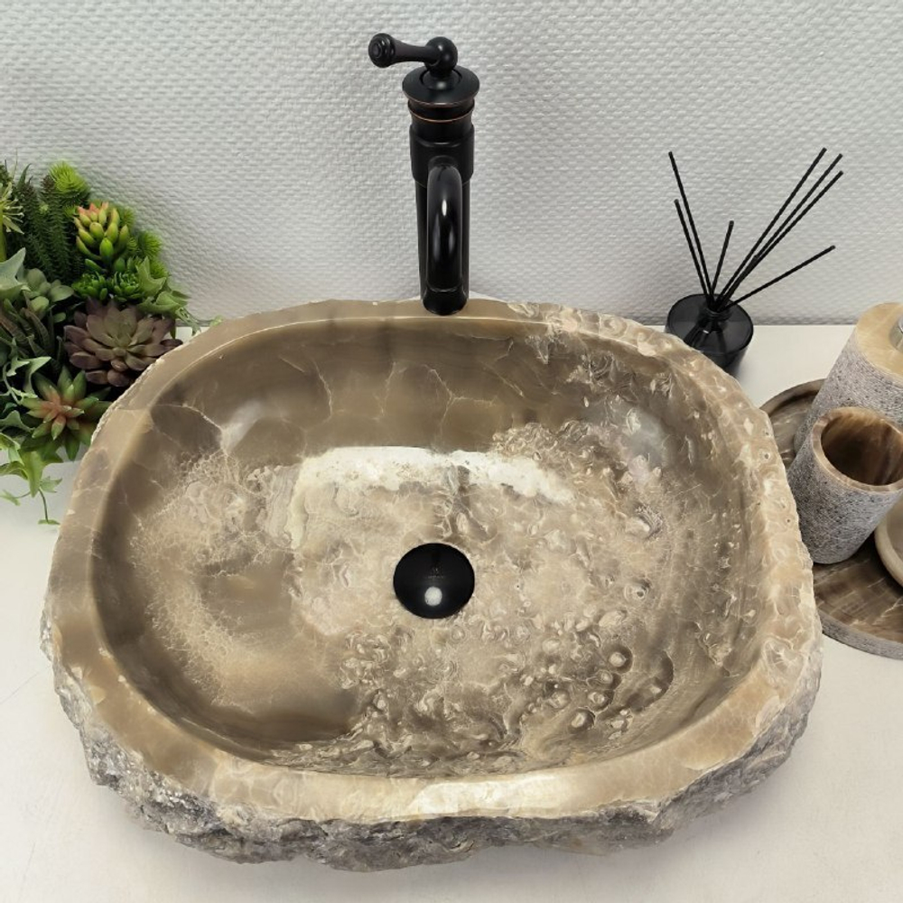 Раковина из оникса Erozy Grey EO-62221 52*43*15 0094