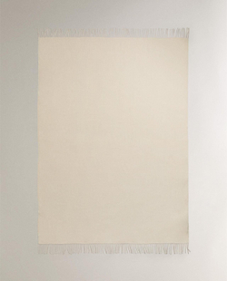 Zara Home - Декоративный плед с бахромой, экрю, 140x190 см