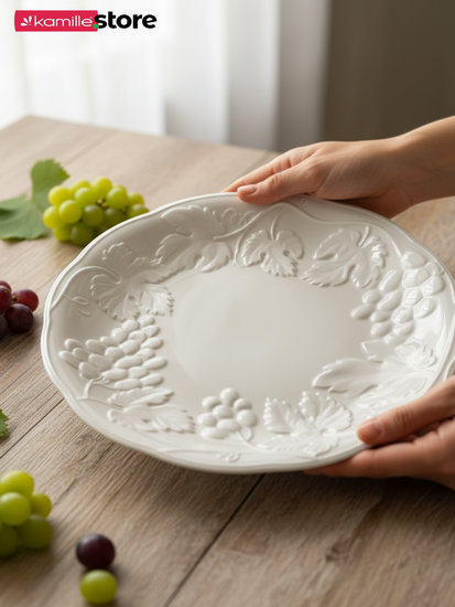 Блюдо круглое 28,5 см. набор 4 шт., фарфор, Виноградная лоза