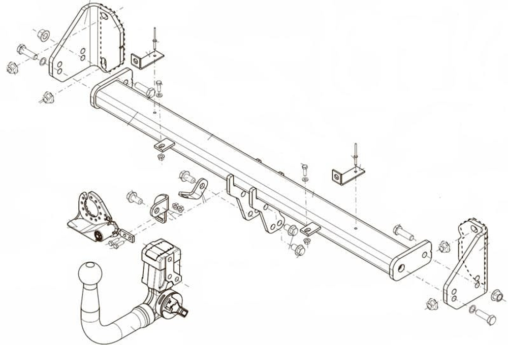 Фаркоп Brink (Thule) 617900 для BMW 1 - (F20, F21) / 2 - (F22, F45, F23, F46) / 3 - (F30, F31) / 4 - (F32, F33, F36) / X1 - F48(паспорт и сертификат в комплекте)(без электрики)