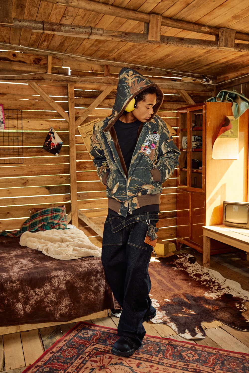 Утепленный бомбер DONSMOKE "Trees Pattern" MA-1 Fur Jacket