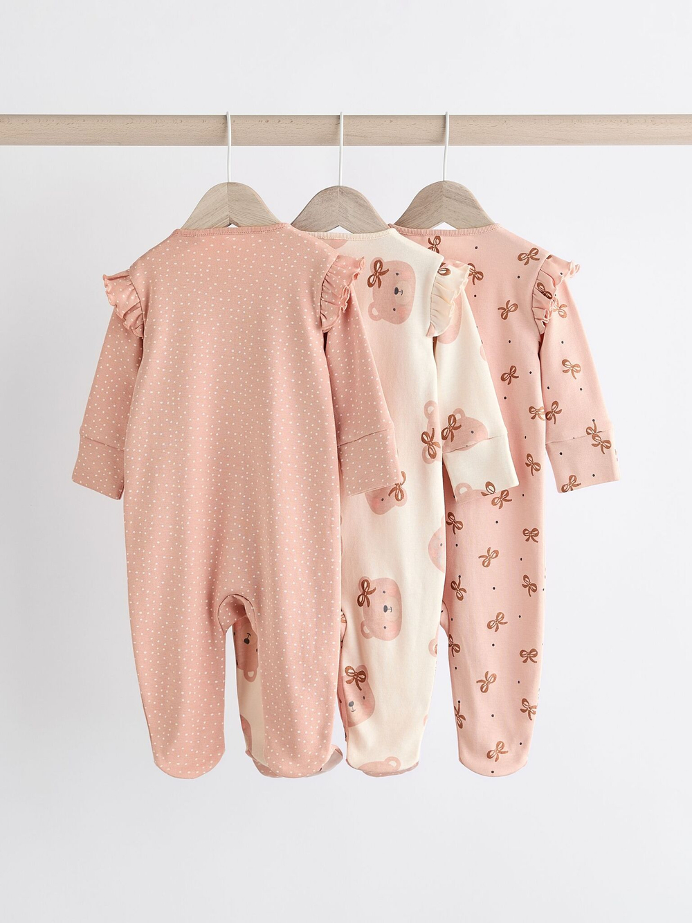 Комбинезон / Cлип для малышей Next K79-501, 3 шт., Молочный, Розовый
