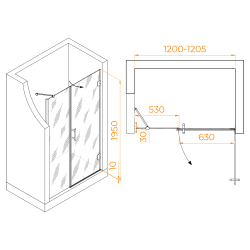 Душевая дверь RGW HO-012B (Прозрачное, 1200)