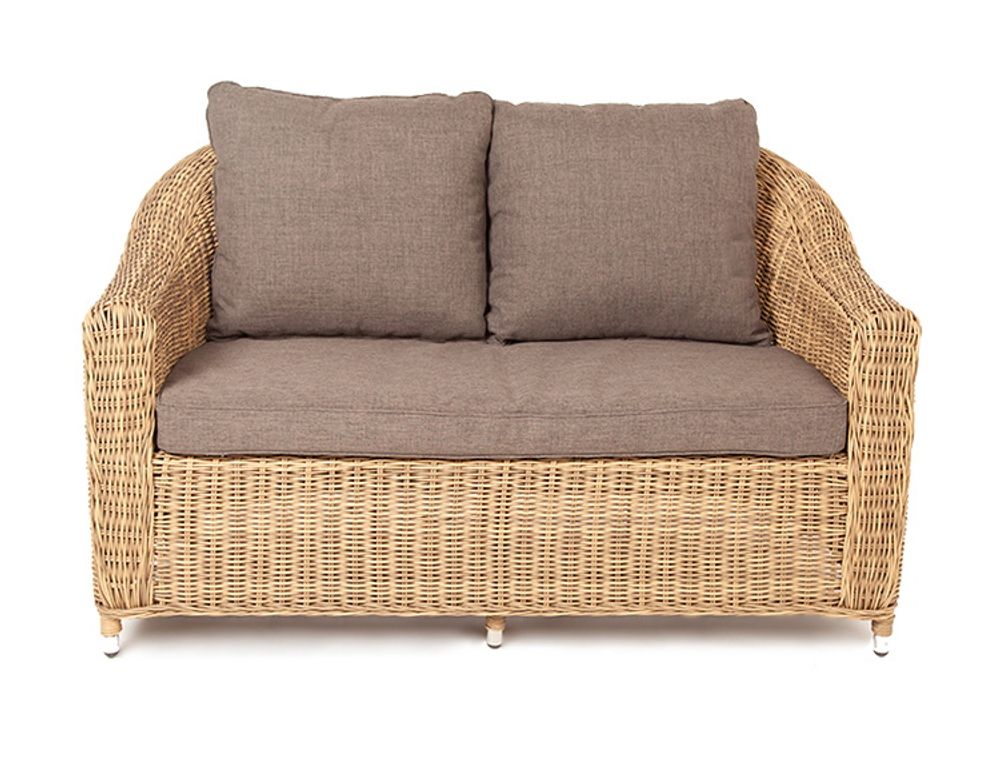 "Кон Панна" диван из искусственного ротанга двухместный, цвет соломенный