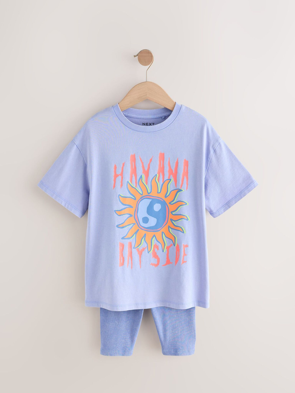 Футболка и шорты-велосипедки в комплекте для девочки Next E45-361, Голубой