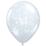 Шар 11" Бабочки Diam Clear (50 шт)