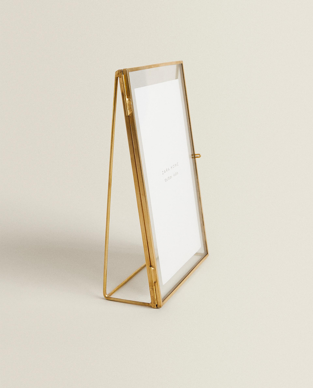 Zara Home Фоторамка из стекла, цвет золотой, 18 см