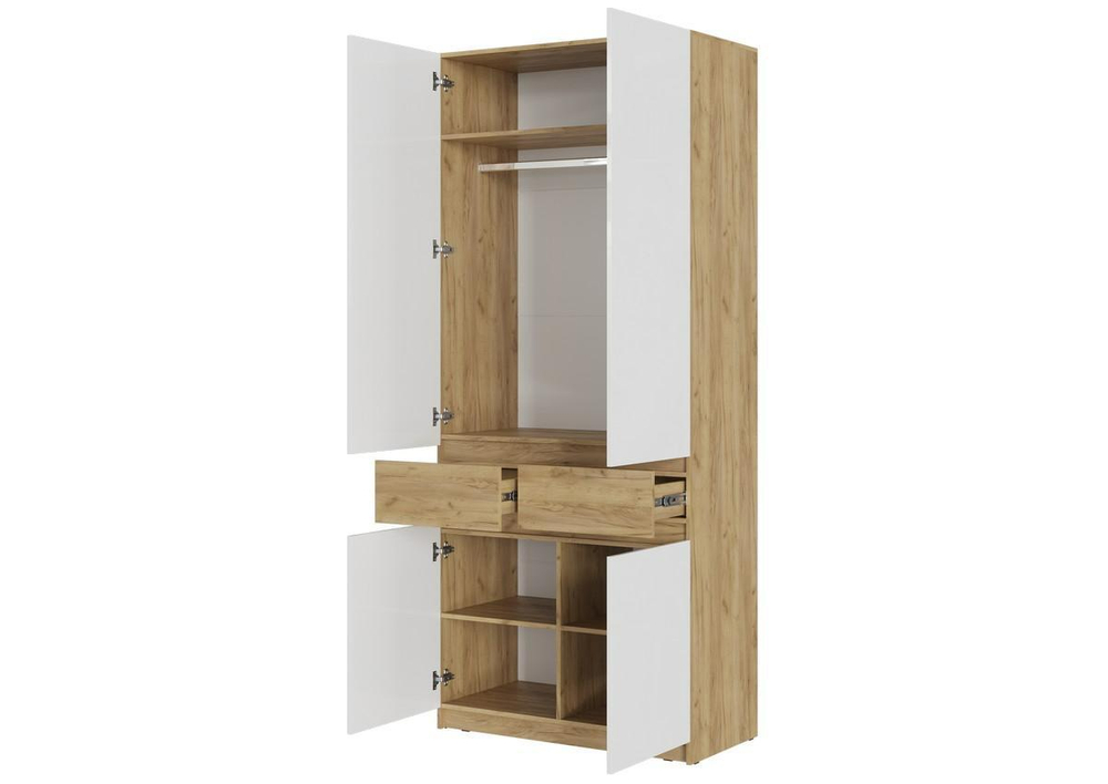 БОСТОН ШК-001 Шкаф 2-ств. МДФ (Комплект) Дуб Крафт золотой / Белый