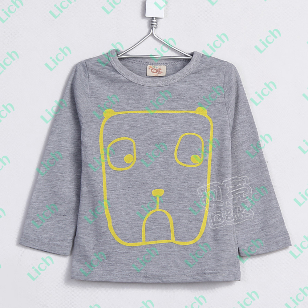 Лонгслив детский однотонный с принтом