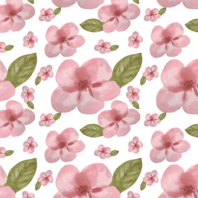 Цветы вишни с листьями