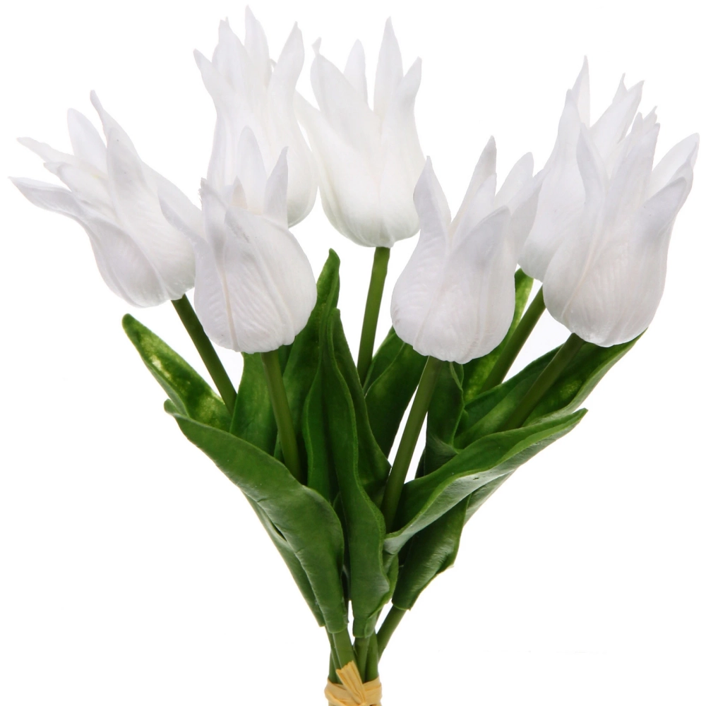 Цветы искусственные «Natur» 37см Тюльпаны 7шт белые