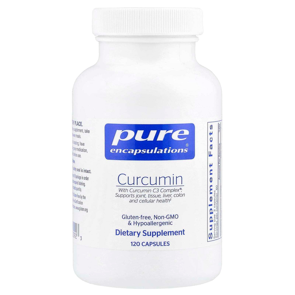 Pure Encapsulations, Куркумин, 120 капсул (250 мг на капсулу)