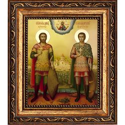 Давид и Константин Арагветские князья мученики. Икона на холсте.