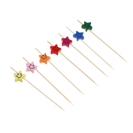 Шпажки "Звезды", 12x2см, бамбук, дерево, 24 шт
