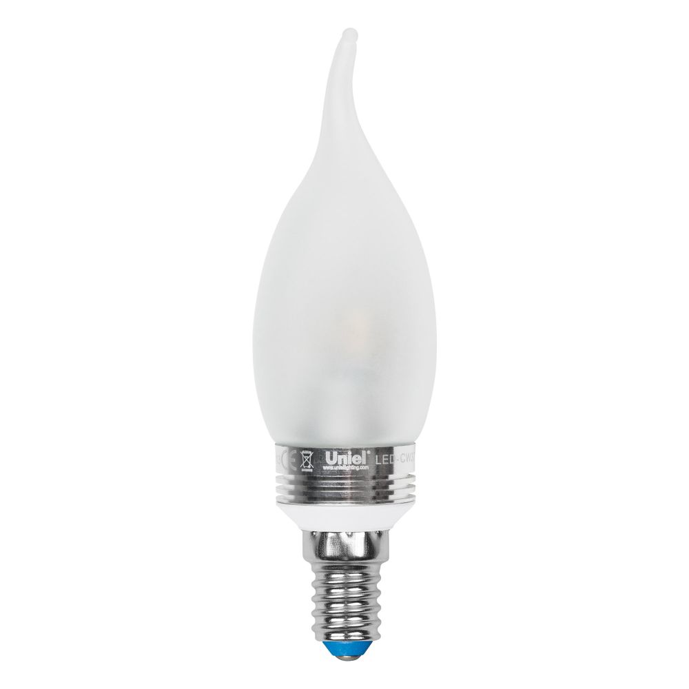 LED-CW37P-5W/NW/E14/FR ALC02SL Лампа светодиодная пятилепестковая. Форма свеча на ветру, матовая колба. Материал корпуса алюминий. Цвет свечения бел
