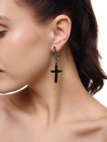 Серьги "Snake Black Cross"