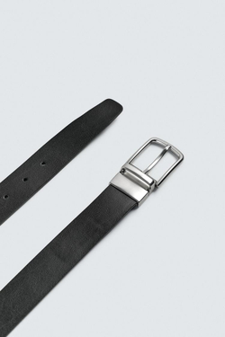 ZARA ДВУСТОРОННИЙ КОЖАНЫЙ РЕМЕНЬ, ЧЕРНЫЙ