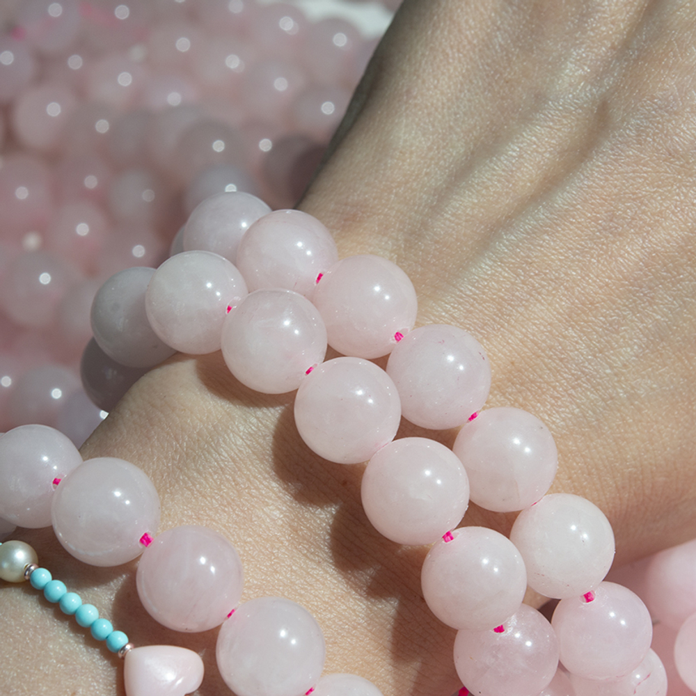 Розовый кварц натуральный, бусины в форме шара, 12мм