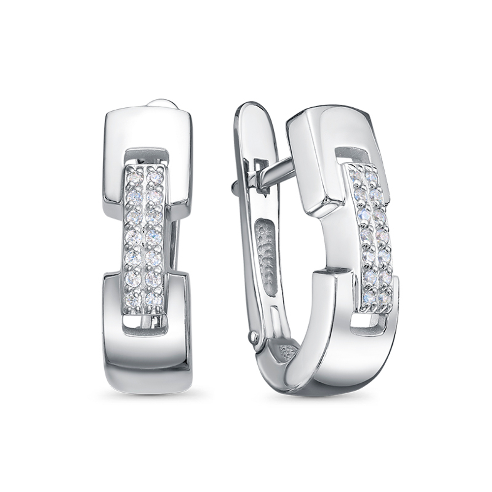 Серьги из серебра 925 пробы с Фианит