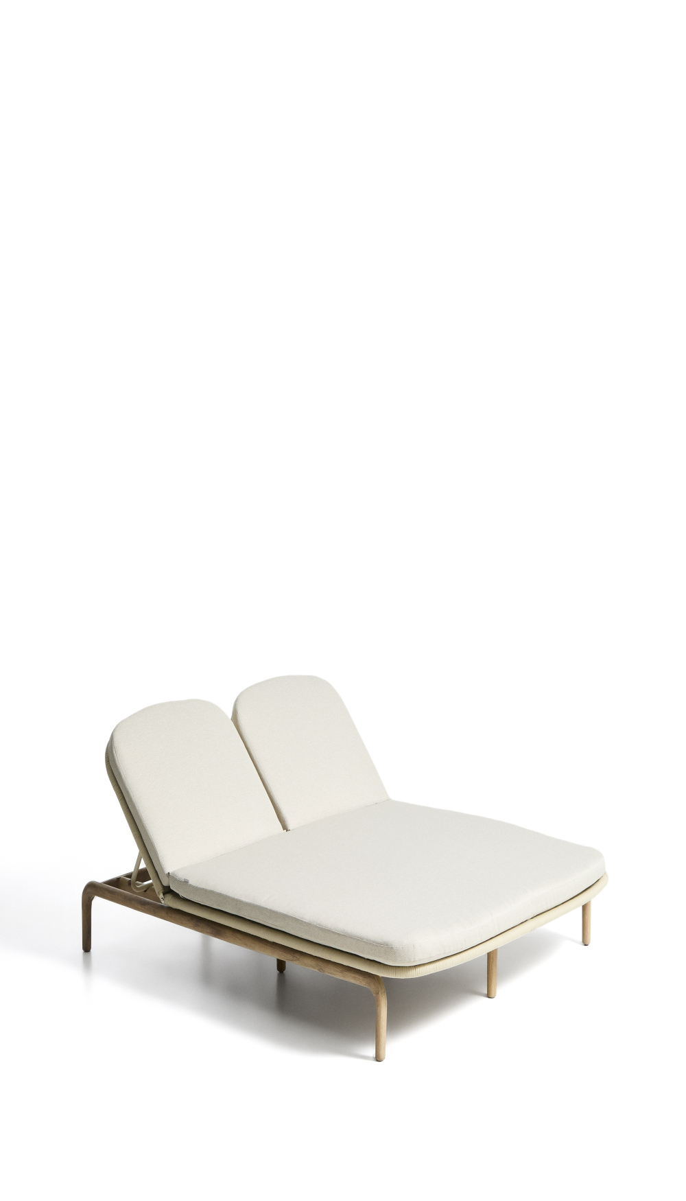 Двойной шезлонг Alipa из массива акации и веревки цвета экрю