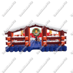 Надувной аттракцион Родео, олень+батут, "Рождественский", 5*5*3 м