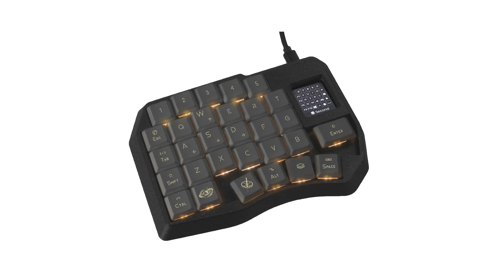 Игровая мини-клавиатура Ergohaven Space Mission 30 Black, основной вид на белом фоне