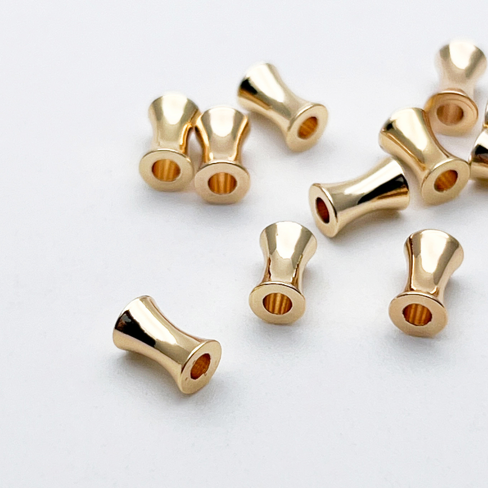 Бусина, цвет золото, размер 6*4 мм, цена за 1 шт